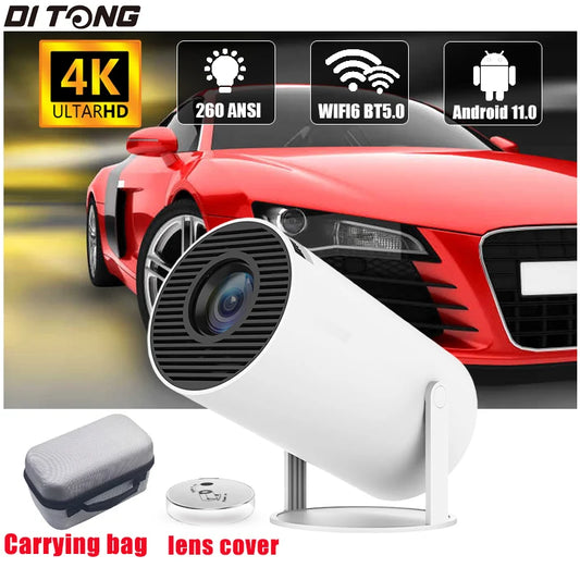DITONG HY300 Pro Projector Android 4K 1280*720P Dual Wifi 260ANSI Video Cinema Outdoor Portable Outdoor home hd led Projetor